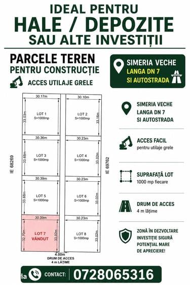 Teren de 1000 mp, în Central
