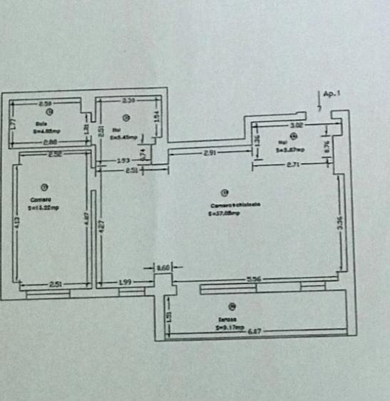 Apartament cu 2 camere decomandat, mobilat în Torontalului