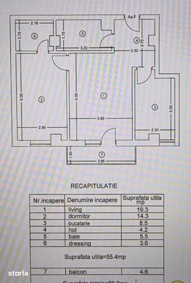 Apartament cu 2 camere în Valea Lupului