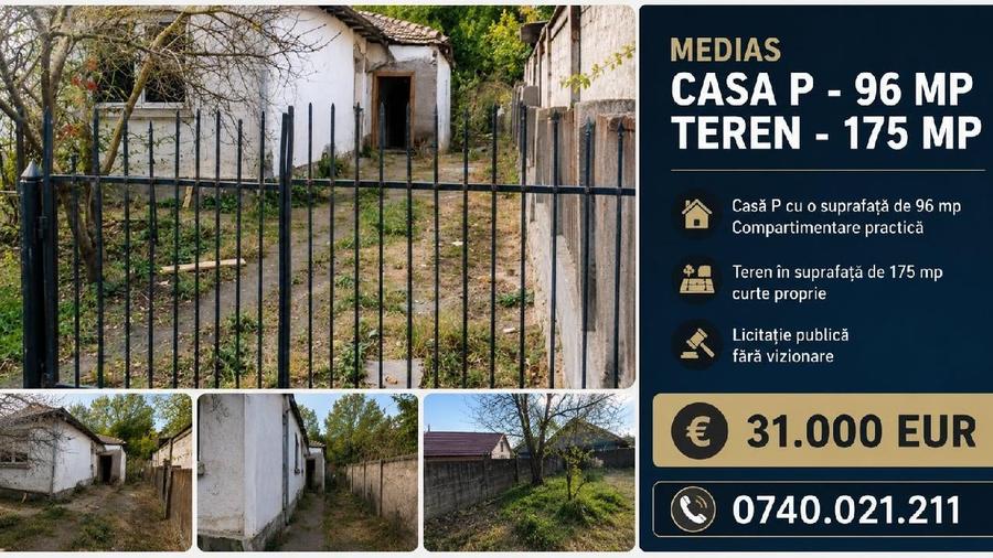Casă individuală cu 2 camere cu Teren 175 Mp în Mediaș