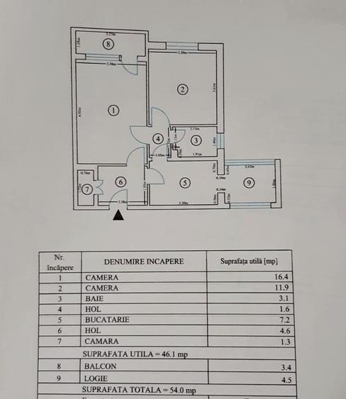 Apartament cu 2 camere circular în City Park Mall