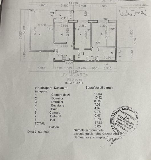 Apartament cu 3 camere decomandat în Central