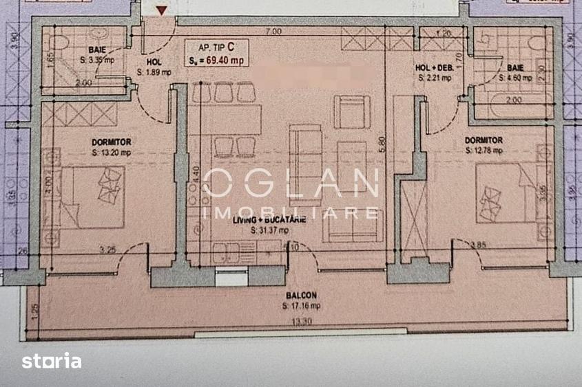 Apartament cu 3 camere în Terezian