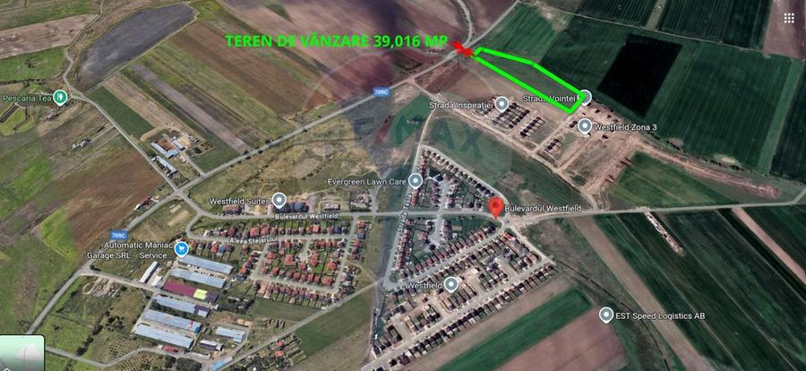 Teren agricol intravilan de 39016 mp, în Exterior Nord