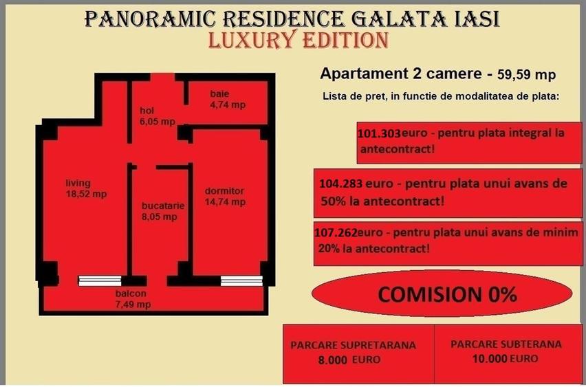 Apartament cu 2 camere decomandat în Galata