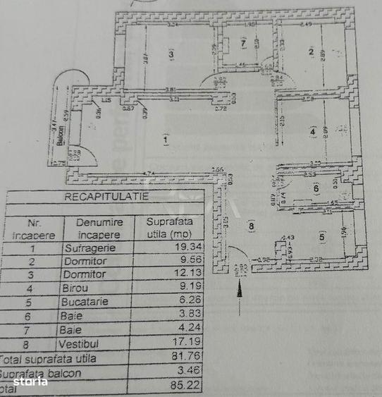4 camere Dristor decomandat,inst. schimb.,et. 5,an 1987, metrou, 85 mp - 7