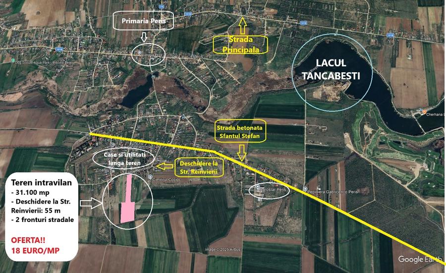 Teren Construcții intravilan de 31100 mp, în Periș