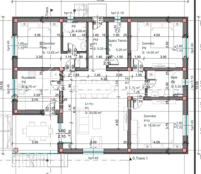 Casa individuala pe un nivel cu pivnita | 111 mp utili | Teren 430 mp