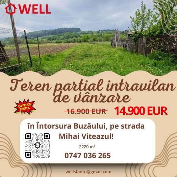Teren agricol intravilan de 2220 mp, în Întorsura Buzăului
