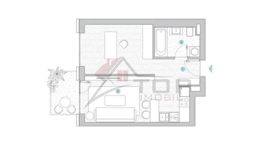 Apartament cu 2 camere în Baza 3