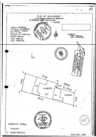 Casă individuală cu 5 camere cu Teren 998 Mp în Năruja