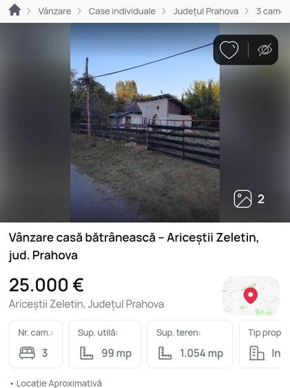 Casă cu 3 camere în Ariceștii Zeletin