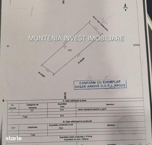 Teren de 514 mp, în Central