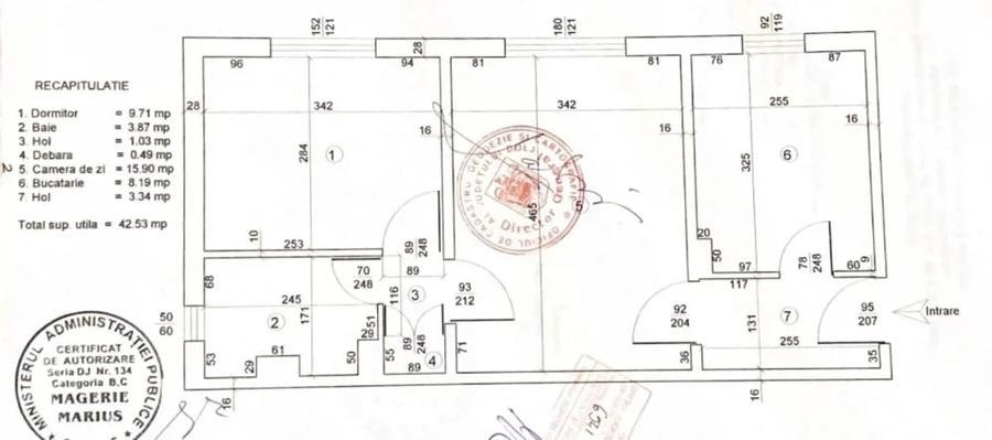 Apartament cu 2 camere semidecomandat în Central