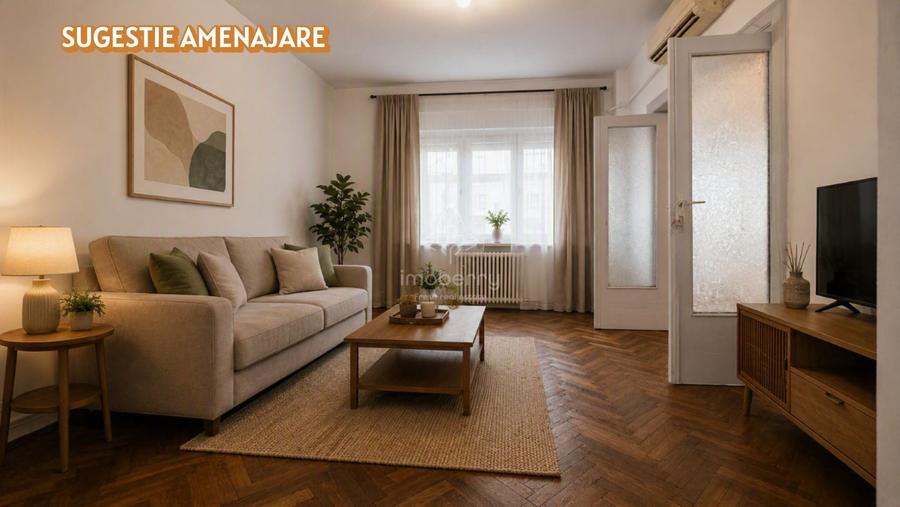 Apartament cu 3 camere semidecomandat în Știrbei Vodă