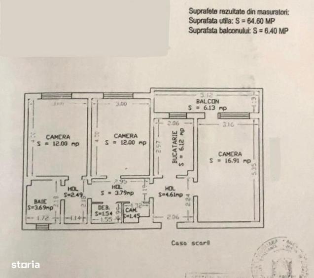 Apartament cu 3 camere decomandat în Gara