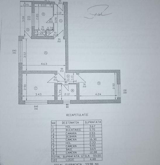 Apartament cu 3 camere semidecomandat, mobilat în Titan