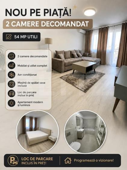 Apartament cu 2 camere decomandat, mobilat în Tractorul — fotografia 1