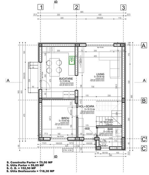 Casă individuală cu 4 camere cu Teren 290 Mp în Central