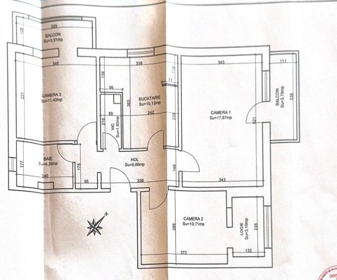 Apartament cu 3 camere decomandat în Lipovei