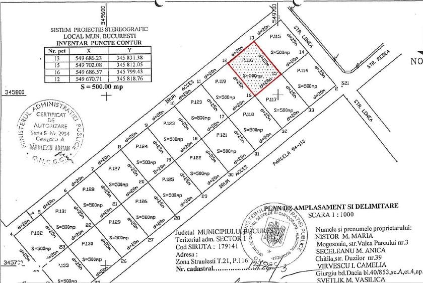 Teren 500 mp | Straule?ti Lonea | Sector 1 | Proprietar - 2