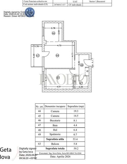Apartament cu 2 camere semidecomandat în Sisești