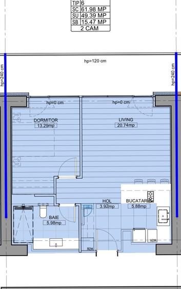 Apartament cu 2 camere în Barbu Văcărescu