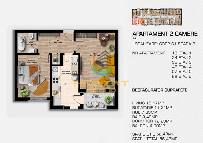 Apartament cu 2 camere decomandat în Nord-Vest — fotografia 1