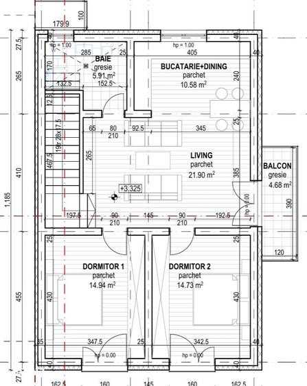 Casă cu 3 camere cu Teren 350 Mp în Central
