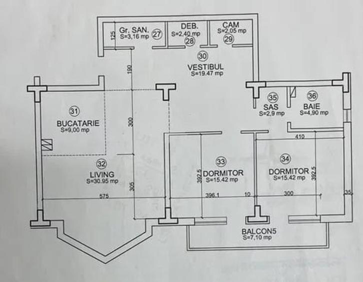 Apartament cu 3 camere decomandat în Cug