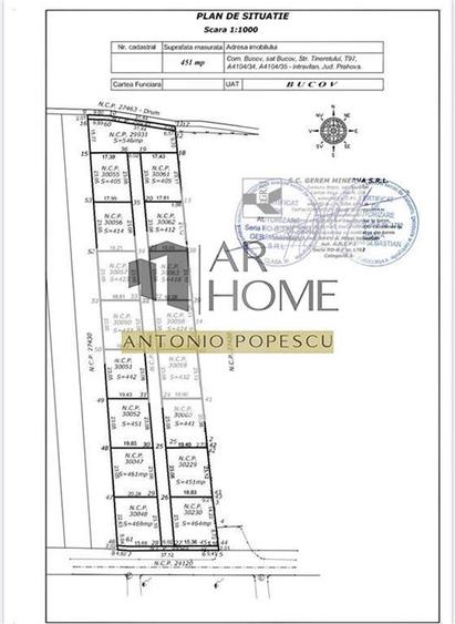 Teren Construcții intravilan de 440 mp, în Bucov