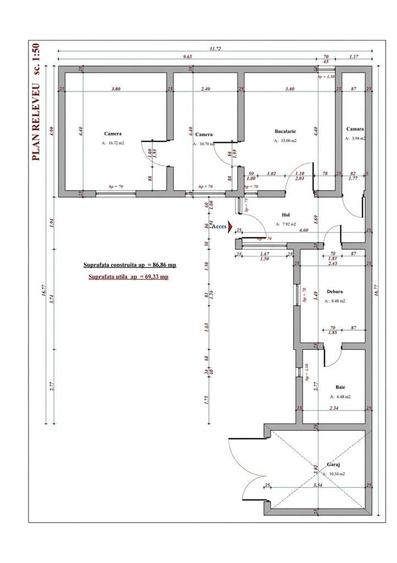 Apartament cu 2 camere în Pârneava