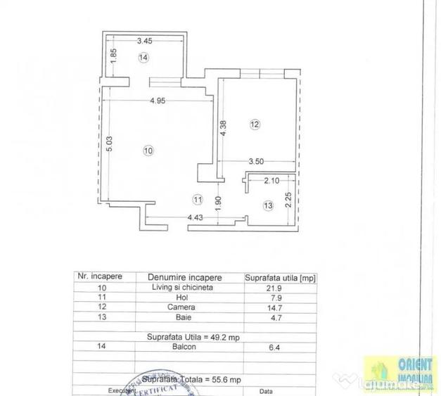 Apartament cu 2 camere decomandat în Central
