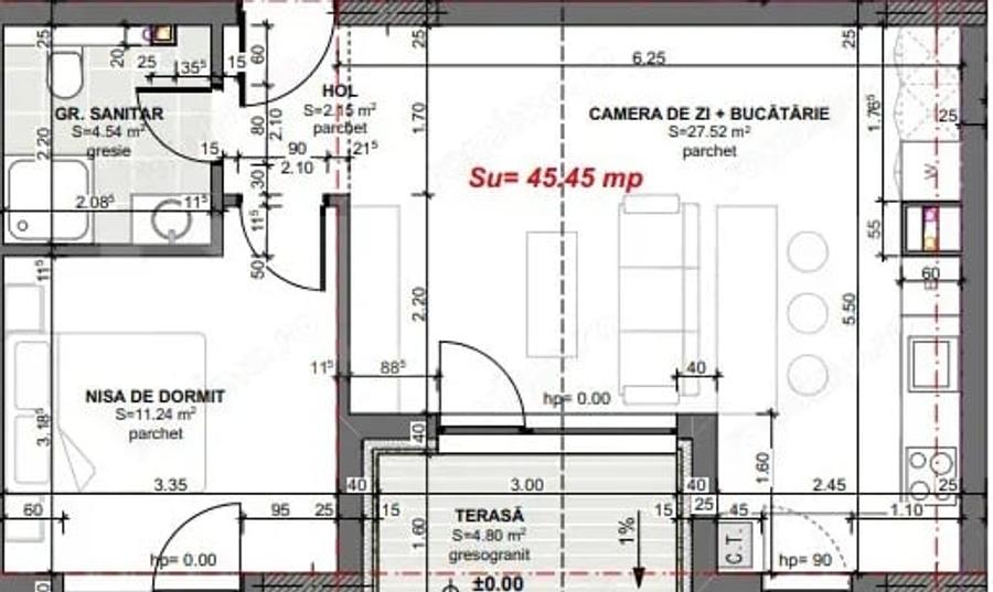 Apartament cu 2 camere semidecomandat în Apahida