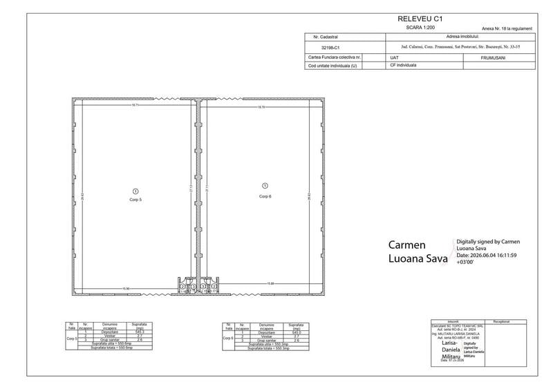 Spațiu industrial, de 550.59997558594 mp, în Frumușani