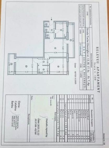 Apartament cu 3 camere semidecomandat în Berceni
