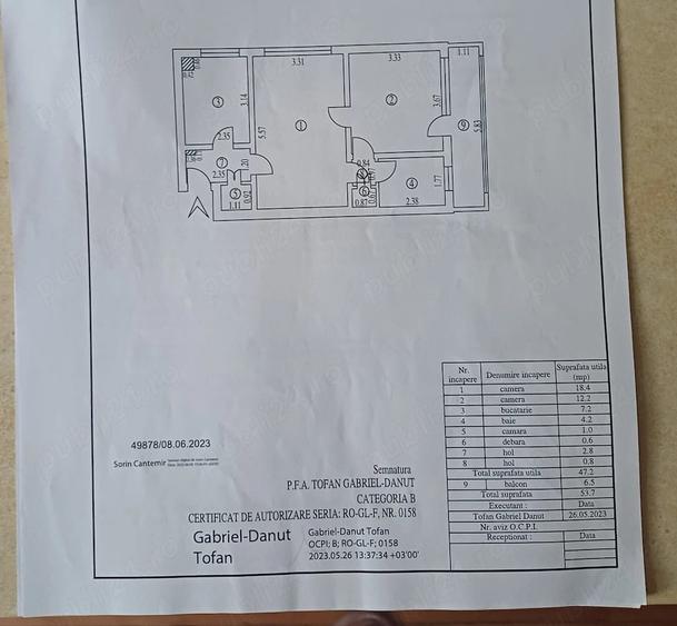 Apartament cu 2 camere semidecomandat în Micro 16
