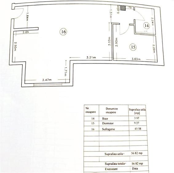 Apartament cu 2 camere semidecomandat în Alexandru cel Bun
