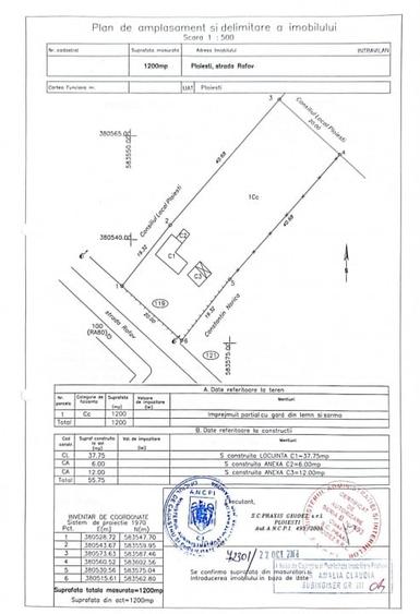 Teren Construcții intravilan de 1200 mp, în B-dul București