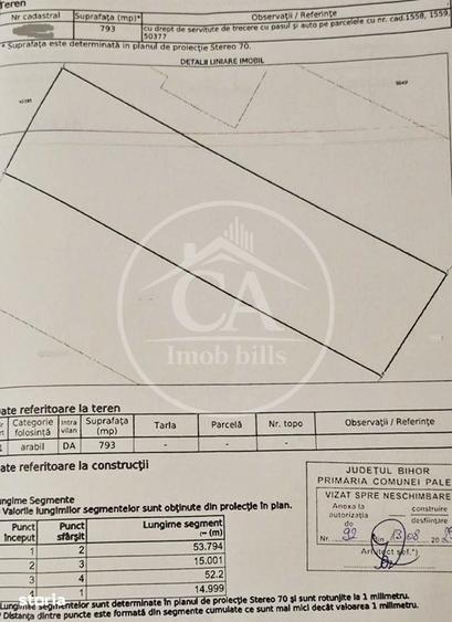 Teren de 793 mp, în Paleu