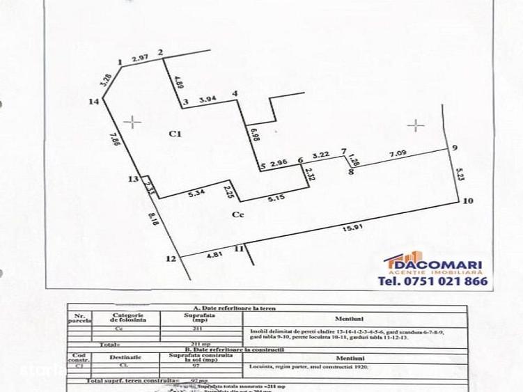 Casă cu 3 camere în Central