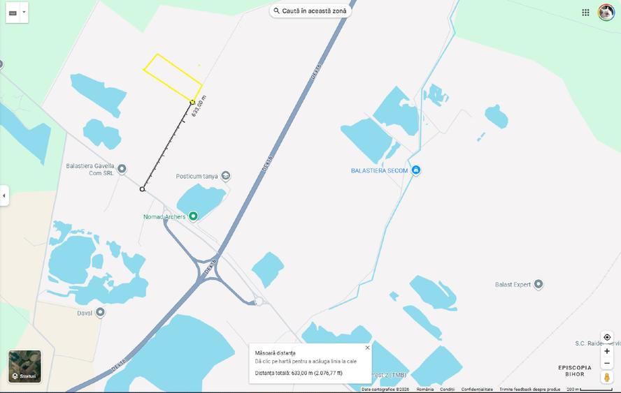 Teren Construcții extravilan de 6884 mp, în Aeroport