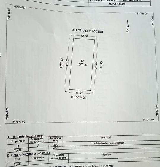 Teren Construcții intravilan de 800 mp, în Năvodari