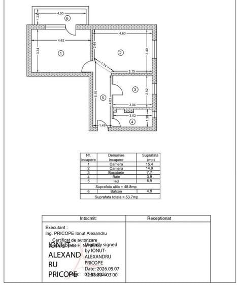 Apartament cu 2 camere decomandat în Tineretului