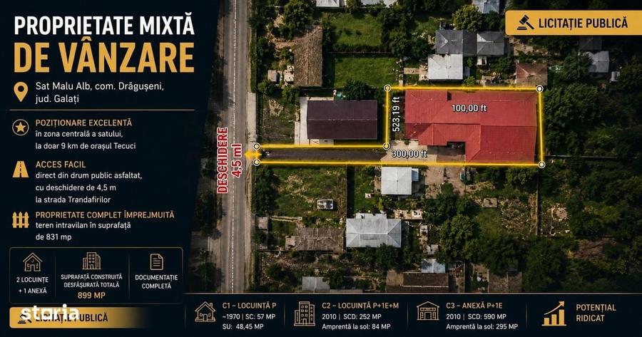 Casă cu 4 camere în Malu Alb