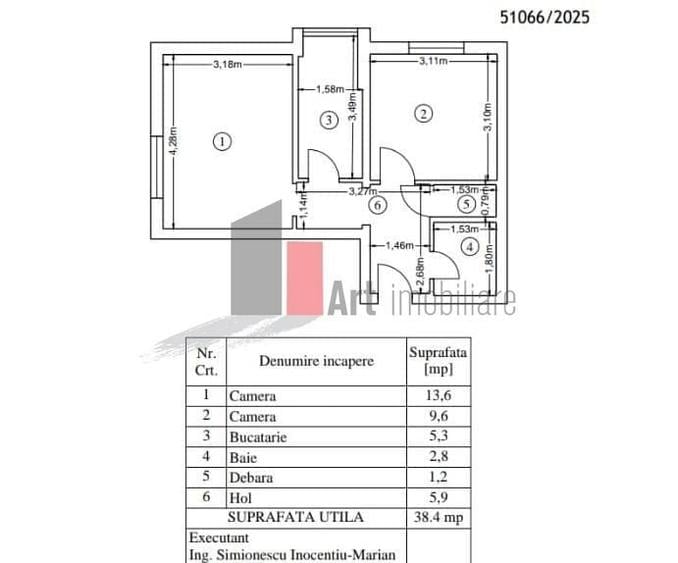 Apartament cu 2 camere decomandat, mobilat în Brâncoveanu