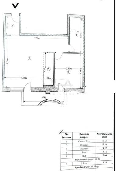 Apartament cu 2 camere semidecomandat în Ozana