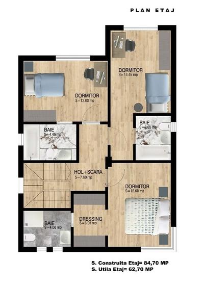 Casă individuală cu 5 camere cu Teren 243 Mp în Central
