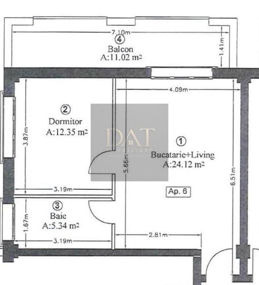 Apartament cu 2 camere în Chinteni