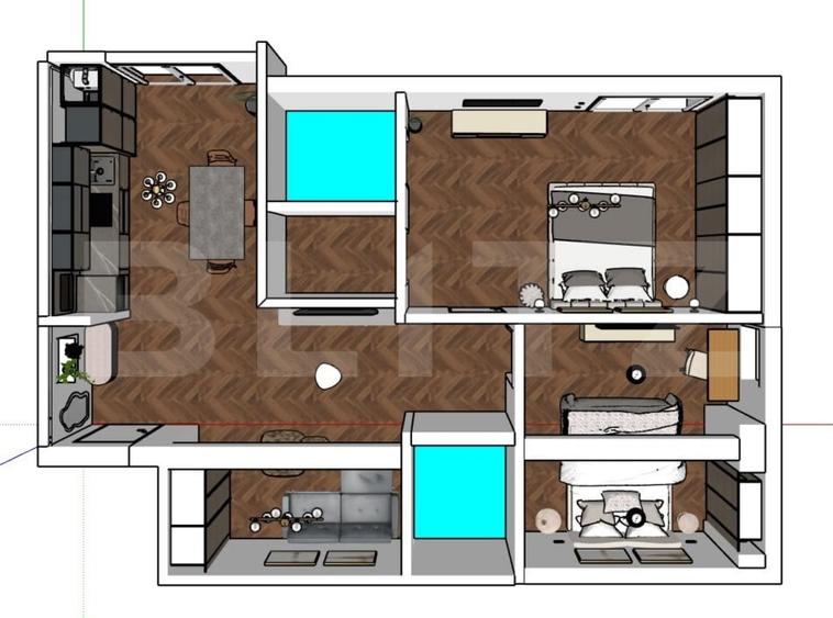 Apartament 3 camere Premium | 2 Balcoane | Parcare | Zona ISU - 12